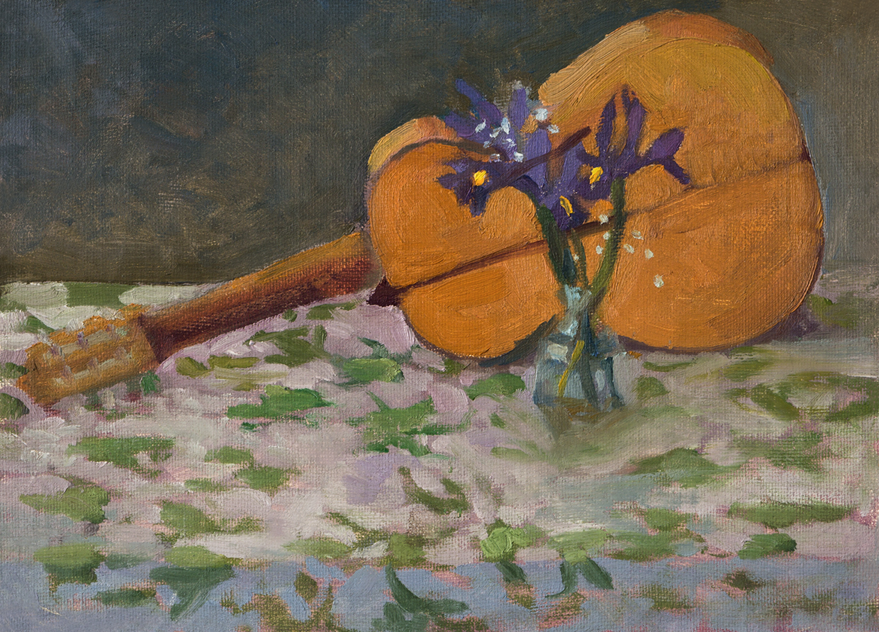 Guitarra y flores