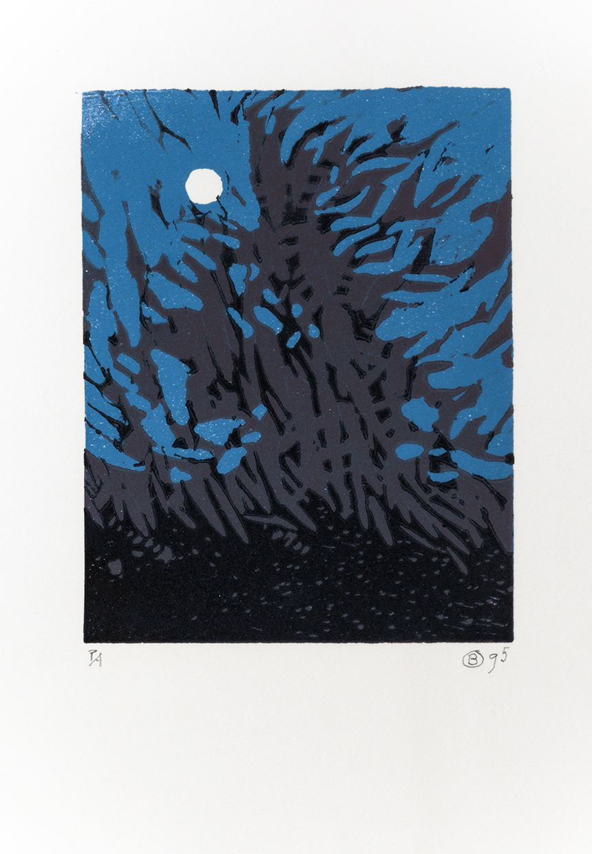 Árbol y luna llena