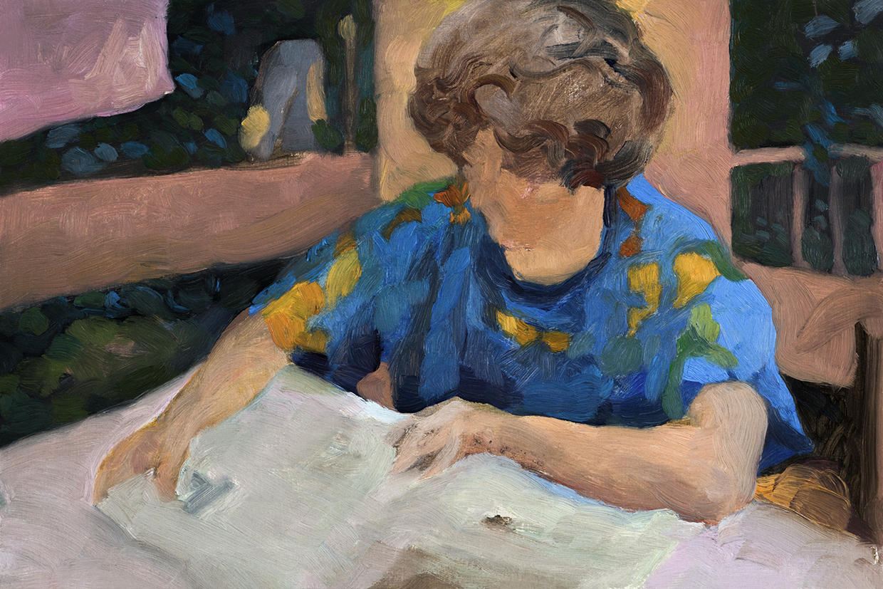 Leyendo en la terraza