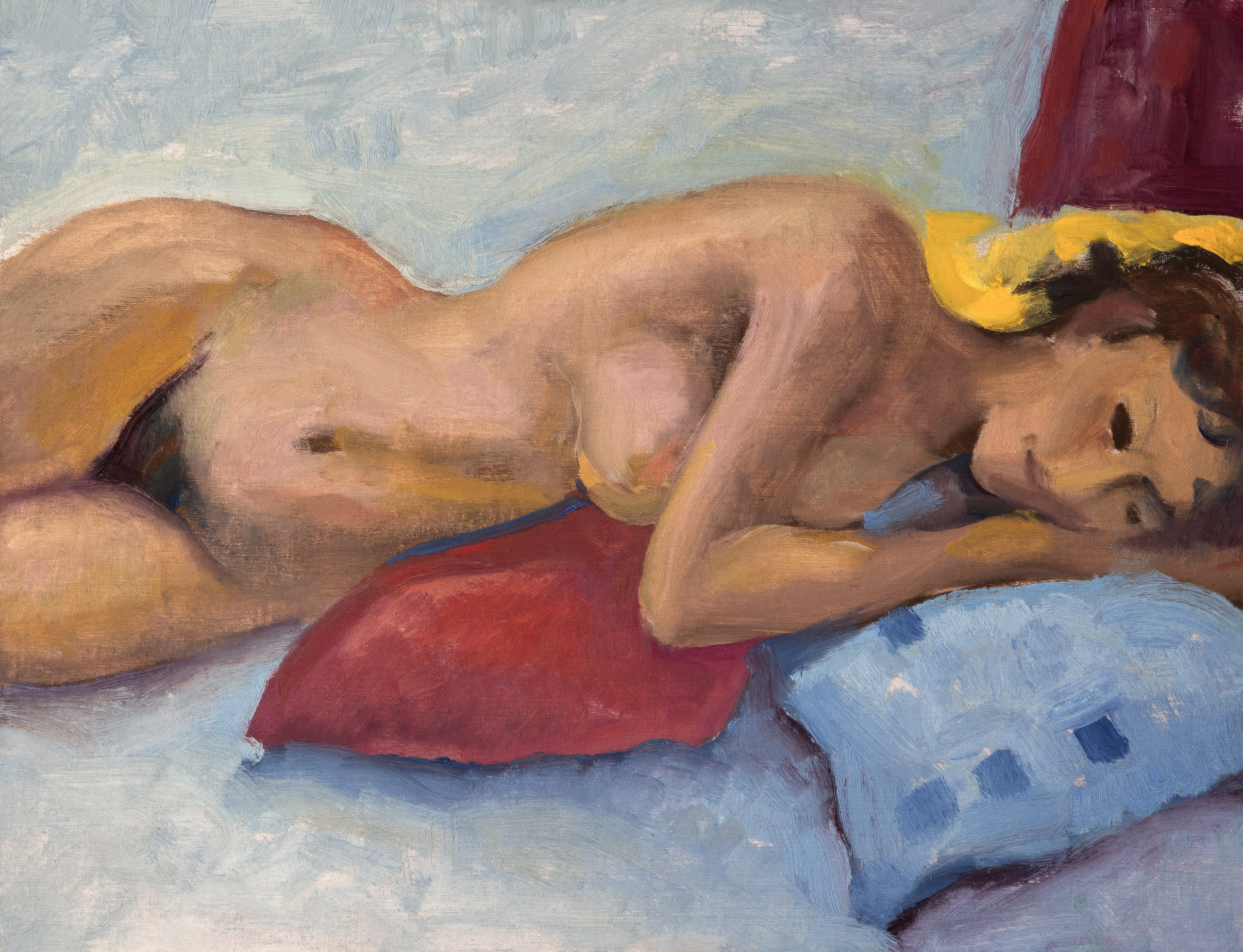 Desnudo cojín rojo