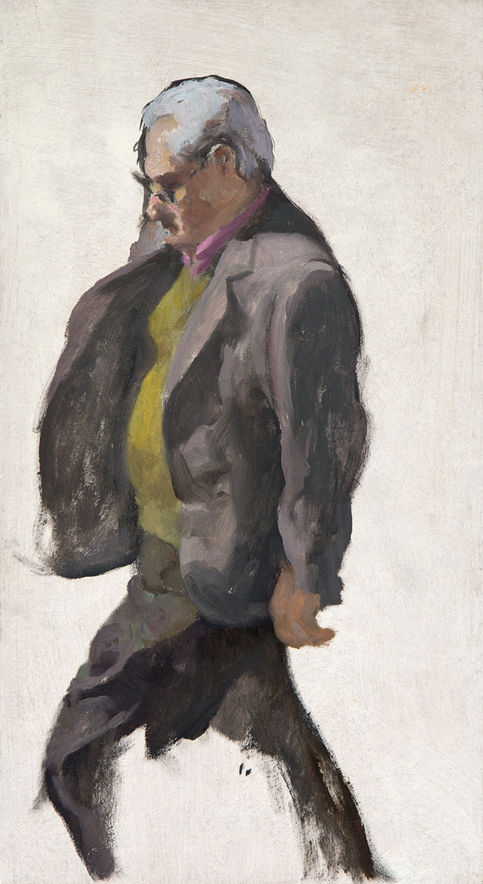 Paseante traje gris