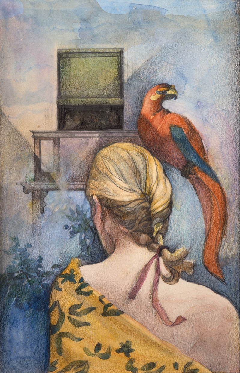 Mujer y loro